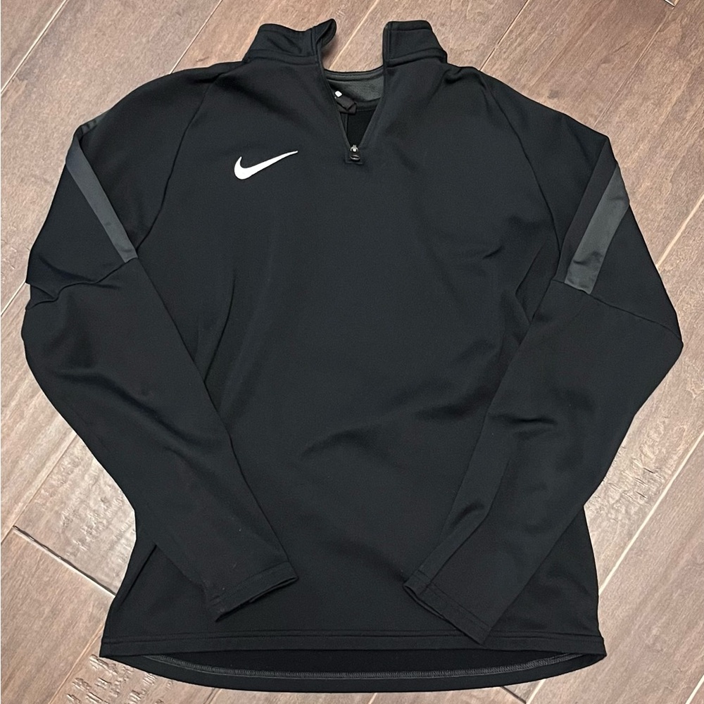 Nike kids Black Dri-Fit quarter zip pull over